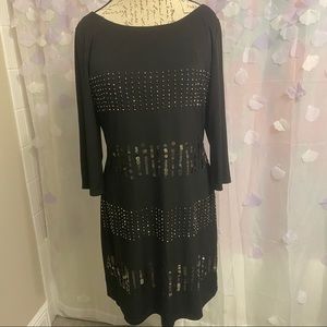 White House Black Market Black 3/4 Sleeve Dress